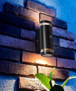 Køb Baza - Udendørslampe i sort metal og glas med sensor online billigt møbel