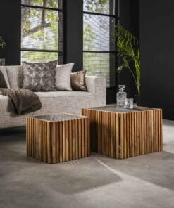 Køb Cajas - Sofabordssæt i akacietræ og skifer