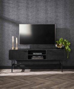 Køb Marna - TV-bord i sort massiv mangotræ online billigt møbel