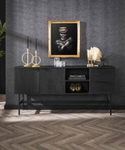 Køb Marna - Skænk i sort massiv mangotræ online billigt møbel