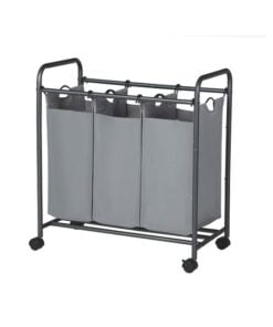 Køb Vasketøjskurv med 3 rum grå online billigt møbel