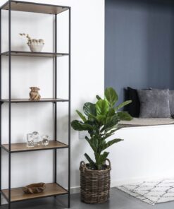 Køb Zeta -  Reol med fem hylder i egetræslook online billigt møbel