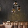Køb Alhambra -loftlampe med tre røgfarvede glaskupler online billigt møbel