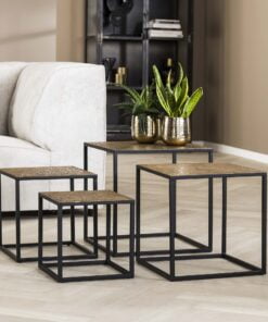 Køb Maya - sofabordssæt med fire borde i antik bronze online billigt møbel