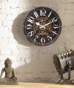 Køb Amsterdam - Vægur i hvid og sort vintage metal online billigt møbel