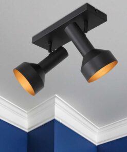 Køb Nena - spot i sort metal med to spots online billigt møbel