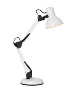 Køb Amposta - arkitekt bordlampe i tre metalfarver Metal - hvid online billigt møbel