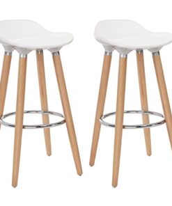 Køb 2 barstole i hvid med træben online billigt møbel