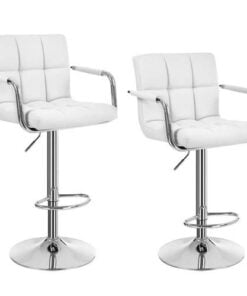 Køb 2 barstole i hvid med armlæn online billigt møbel