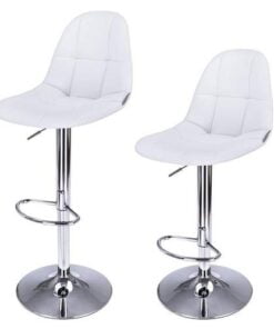 Køb 2 barstole i hvid kunstlæder smal model online billigt møbel