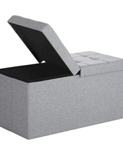 Køb Bænk med opbevaringsrum grå 76 cm online billigt møbel