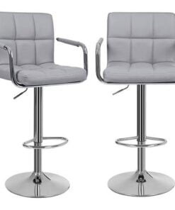 Køb 2 barstole i grå med armlæn online billigt møbel
