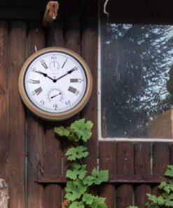 Køb Hyacint vægur med romertal og vejrstation online billigt møbel