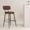 Køb Charlie- 2 Barstole i brunt kunstlæder og brunt metalstel online billigt møbel