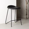 Køb Otis- 2 Barstole i sort kunstlæder og metal online billigt møbel