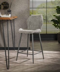 Køb Shape-Up - 2 barstole i grå Bouclè stof online billigt møbel