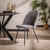 Køb Almeja - 2 Spisebordsstole i grå Bouclè stof online billigt møbel