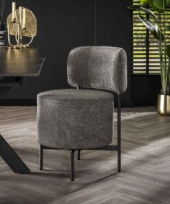 Køb Abuelo - 2 Spisebordsstole i grå Bouclè stof online billigt møbel