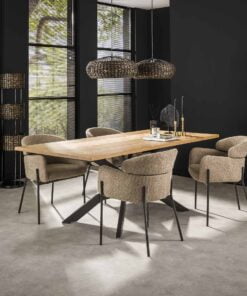 Køb Zig-Zag - Spisebord med egefiner i sildebensmønster online billigt møbel