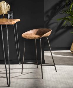 Køb Motown - 4 Barstole i mørkebrun PU-læder online billigt møbel