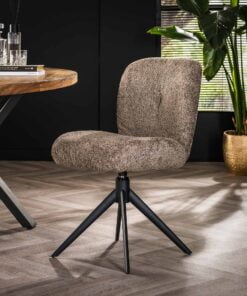 Køb Uno - 2 Spisebordsstole i taupe Bouclè stof online billigt møbel