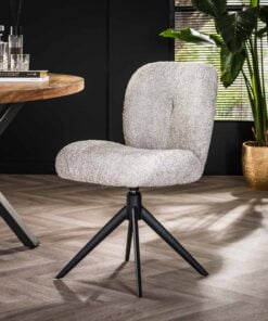 Køb Uno - 2 Spisebordsstole i sølvfarvet Bouclè stof online billigt møbel