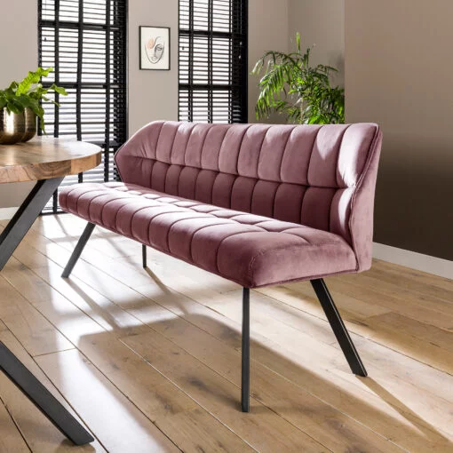 Køb Clapton - Bænk i 4 forskellige farver fløjl med længde 180 cm. Fløjl - pink online billigt møbel