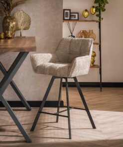 Køb Mojitos - 2 Barstole i sandfarvet bouclè online billigt møbel