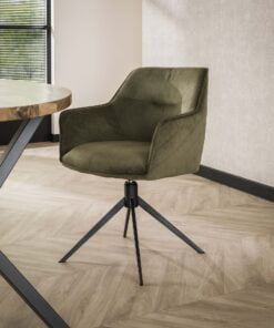 Køb Reno - To spisebordsstole i grønt fløjl online billigt møbel