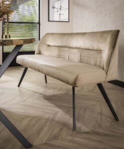 Køb Boxi - Bænk i champagnefarvet fløjl med længde 188 cm. online billigt møbel