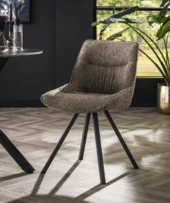 Køb Nikita - 2 Spisebordsstole i lysebrun Bouclè stof online billigt møbel