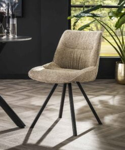Køb Nikita - 2 Spisebordsstole i sandfarvet Bouclè stof online billigt møbel