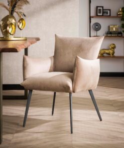 Køb Hilton - Spisebordsstol i champagnefarvet fløjl online billigt møbel