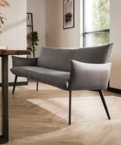 Køb Hilton - Spisebordsbænk i antracitgrå fløjl online billigt møbel