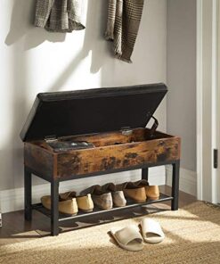 Køb Skobænk med opbevaring 70 cm sort læder online billigt møbel