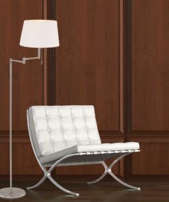 Køb Arnott - gulvlampe i metal og stofskærm Metal - sort online billigt møbel