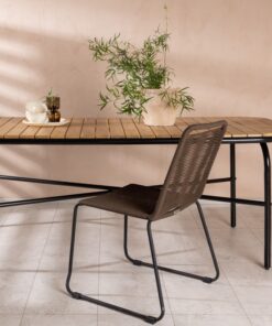 Køb Torrox - Spisebord i akacietræ og sort stål online billigt møbel