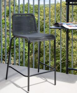 Køb Limo - 2 Barstole i sort metal og grønt sæde online billigt møbel