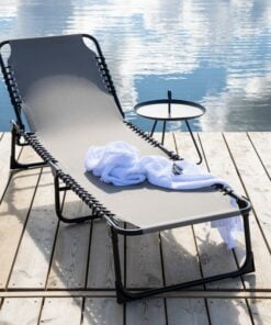 Køb Bizerte - Solvogn i sort metal og grå stof online billigt møbel