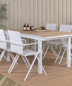 Køb Ponsa - Spisebord i teaktræ og hvid aluminium