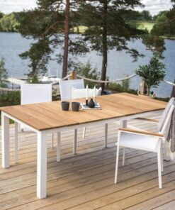 Køb Ponsa - Spisebord i teaktræ og hvid aluminium