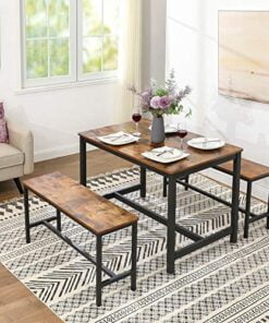 Køb Bænke i rustikt look - sæt med 2 bænke online billigt møbel