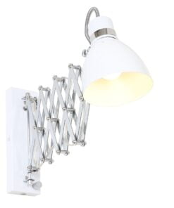 Køb Hardy - væglampe i tre metalfarver med sakseudtræk Metal - hvid online billigt møbel