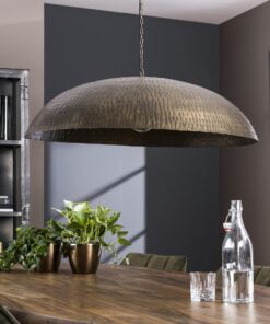 Køb Bertha - Loftlampe med stor metalskærm i antik bronze Levering med pære(r) online billigt møbel