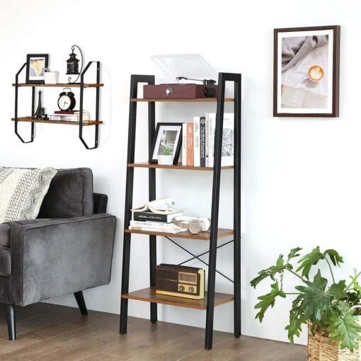 Køb Stigereol med 4 trin sort online billigt møbel