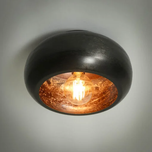 Køb Skyline - Loftlampe i sort nikkel med diameter 34 cm. Levering med pære(r) online billigt møbel