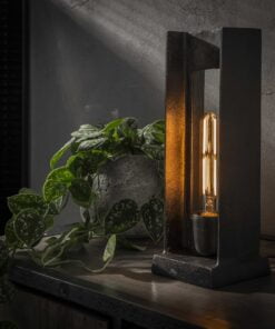 Køb Industry X-7156 - Bordlampe I H-form udført i sort nikkel Levering med pære(r) online billigt møbel