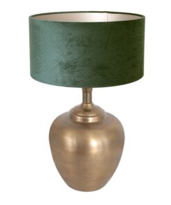 Køb Colma - bordlampe i messing med stofskærm