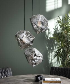 Køb Rock - Loftlampe i forkromet glas med tre lamper Levering uden pære online billigt møbel