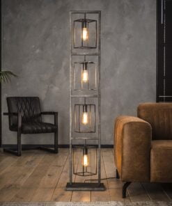 Køb Pacific - Gulvlampe i patineret metal Levering uden pære online billigt møbel